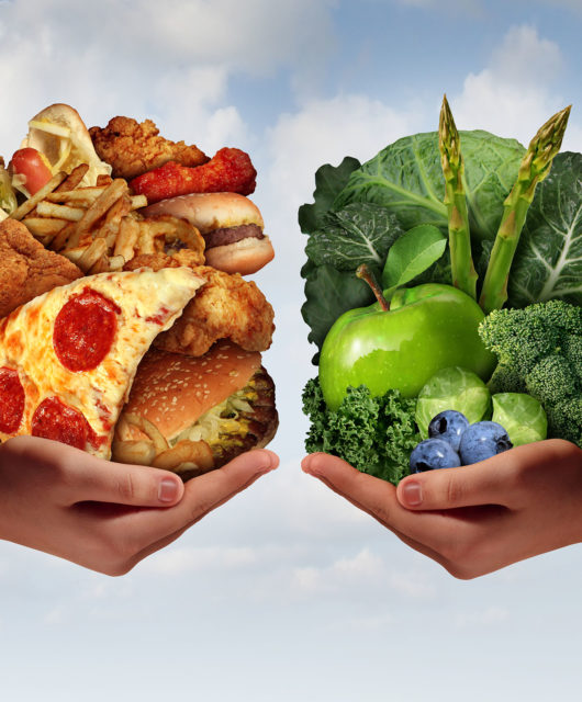 alimentation saine vs junk food
